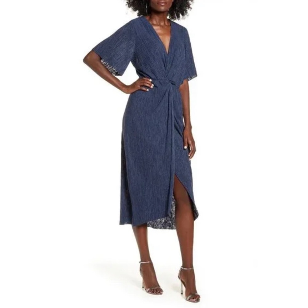 All in Favor Blue Wrap Dress